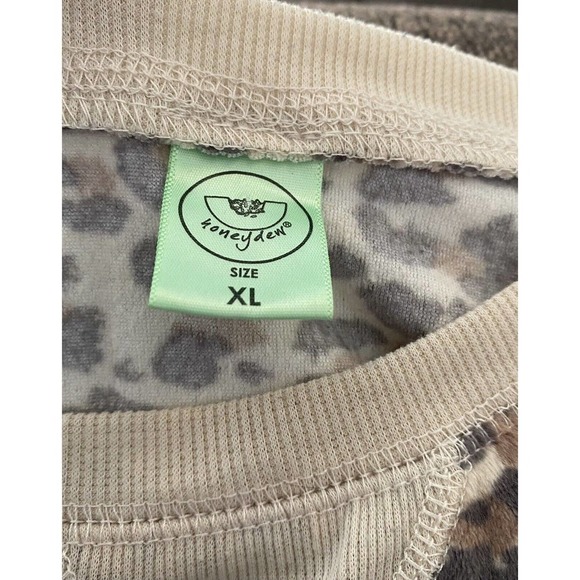 Honeydew Women Velour Lounge Pajama Top Leopard Print Super Soft Comfy Size XL - Picture 3 of 3
